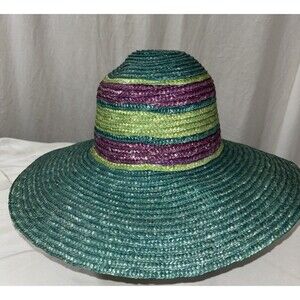 Pastel Rainbow Wide Brim Brim Women’s Sun Hat One Size Fits Most Easter